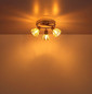 Preview: Globo Strahler Zachery 3-flammig E14 Messingfarben matt amber Metall Glas Ø46cm
