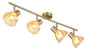 Preview: Globo Strahler Zachery 4-flammig E14 Messingfarben matt amber Metall Glas 70x19cm