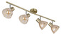 Preview: Globo Strahler Zachery 4-flammig E14 Messingfarben matt amber Metall Glas 70x19cm