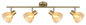 Preview: Globo Strahler Zachery 4-flammig E14 Messingfarben matt amber Metall Glas 70x19cm
