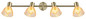 Preview: Globo Strahler Zachery 4-flammig E14 Messingfarben matt amber Metall Glas 70x19cm