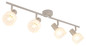 Preview: Globo Strahler Planta 4-flammig E14 Sandfarben matt Metall Glas 70x15,5cm