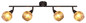 Preview: Globo Strahler Frosta 4-flammig E14 Schwarz-chrom matt rauchfarben Metall Glas geeist 70x19cm