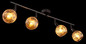 Preview: Globo Strahler Frosta 4-flammig E14 Schwarz-chrom matt rauchfarben Metall Glas geeist 70x19cm