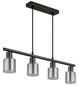 Preview: Globo Pendelleuchte Villegas 4-flammig E14 Schwarz-chrom matt verchromt Metall Glas 120x62cm