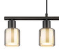 Preview: Globo Pendelleuchte Villegas 4-flammig E14 Schwarz-chrom matt verchromt Metall Glas 120x62cm