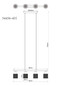 Preview: Globo Pendelleuchte Villegas 4-flammig E14 Schwarz-chrom matt verchromt Metall Glas 120x62cm