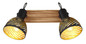 Preview: Globo Strahler Lenna 2-flammig E27 Dunkelbraun schwarz matt Holz Metall 30x25cm
