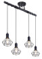 Preview: Globo Xara I Pendelleuchte 4-fach Schwarz, Metall Ø8cm 54802S-4