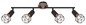 Preview: Globo Strahler Xara I 4-flammig E14 Schwarz Metall 60x21,5cm