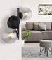 Preview: Globo LED Wandleuchte Riha 2-flammig G9 LED 2x 3,5W warmweiss Schwarz matt rauchfarben Metall Glas 25x24cm