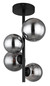 Preview: Globo LED Deckenleuchte Riha 4-flammig G9 LED 4x 3,5W warmweiss Schwarz matt rauchfarben Metall Glas Ø23,5cm
