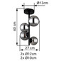 Preview: Globo LED Deckenleuchte Riha 4-flammig G9 LED 4x 3,5W warmweiss Schwarz matt rauchfarben Metall Glas Ø23,5cm