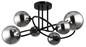Preview: Globo LED Deckenleuchte Riha 6-flammig G9 LED 6x 3,5W warmweiss Schwarz matt rauchfarben Metall Glas Ø65cm