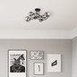 Preview: Globo LED Deckenleuchte Riha 6-flammig G9 LED 6x 3,5W warmweiss Schwarz matt rauchfarben Metall Glas Ø65cm