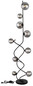 Preview: Globo LED Stehleuchte Riha 9-flammig G9 LED 9x 3,5W warmweiss Schwarz matt rauchfarben Metall Glas 162cm