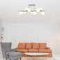 Preview: Globo LED Deckenleuchte Riha 9-flammig G9 LED 9x 3,5W warmweiss Nickel matt Metall Glas 87x37cm