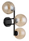 Preview: Globo Wandleuchte Conor 3-flammig G9 Schwarz matt amber Metall Glaskugeln 36x28cm