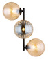 Preview: Globo Wandleuchte Conor 3-flammig G9 Schwarz matt amber Metall Glaskugeln 36x28cm