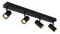 Preview: Globo LED Strahler Este 4-flammig 21W warmweiss 90Ra Schwarz matt Metall Aluminium 56x11cm