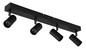 Preview: Globo LED Strahler Este 4-flammig 21W warmweiss 90Ra Schwarz matt Metall Aluminium 56x11cm
