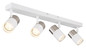 Preview: Globo Strahler Brisbon 4-flammig GU10 Weiß matt Nickel matt Metall Aluminium 56x12cm
