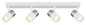 Preview: Globo Strahler Brisbon 4-flammig GU10 Weiß matt Nickel matt Metall Aluminium 56x12cm