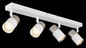 Preview: Globo Strahler Brisbon 4-flammig GU10 Weiß matt Nickel matt Metall Aluminium 56x12cm