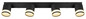 Preview: Globo LED Strahler Lucero 4-flammig GX53 LED 4x 7W warmweiss Schwarz matt Metall 80x18,5cm