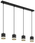 Preview: Globo Lucero GX53 Hängeleuchte 4-fach 7W Warmweiß Schwarz Matt, Metall Ø8,2cm 57852-4H