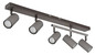 Preview: Globo Strahler Robby 5-flammig GU10 Schwarz-chrom grau matt Metall 70x35cm