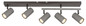 Preview: Globo Strahler Robby 5-flammig GU10 Schwarz-chrom grau matt Metall 70x35cm
