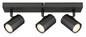 Preview: Globo Strahler James 3-flammig GU10 Grau matt Metall Aluminium 39x14,5cm