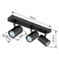 Preview: Globo Strahler James 3-flammig GU10 Grau matt Metall Aluminium 39x14,5cm