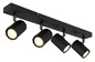 Preview: Globo Strahler James 4-flammig GU10 Schwarz matt Metall Aluminium 53x14,5cm
