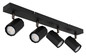 Preview: Globo Strahler James 4-flammig GU10 Schwarz matt Metall Aluminium 53x14,5cm