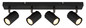 Preview: Globo Strahler James 4-flammig GU10 Schwarz matt Metall Aluminium 53x14,5cm