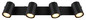 Preview: Globo Strahler James 4-flammig GU10 Schwarz matt Metall Aluminium 53x14,5cm