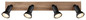 Preview: Globo Strahler Drew 4-flammig GU10 Dunkelbraun Holz 50x9cm