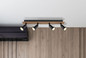 Preview: Globo Strahler Drew 4-flammig GU10 Dunkelbraun Holz 50x9cm