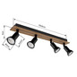 Preview: Globo Strahler Drew 4-flammig GU10 Dunkelbraun Holz 50x9cm