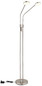 Preview: Globo LED Stehleuchte Silvio 2-flammig 2x 6,5W dimmbar CCT warm-/neutralweiss Nickel matt Metall 172cm
