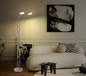Preview: Globo LED Stehleuchte Silvio 2-flammig 2x 6,5W dimmbar CCT warm-/neutralweiss Nickel matt Metall 172cm