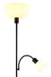 Preview: Globo Stehleuchte Hinton E27 + E14 Schwarz matt Metall 179cm