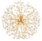 Preview: Globo LED Kronleuchter Katrina 9-flammig G9 LED 9x 3,5W warmweiss Goldfarben klar Metall K9 Kristalle Ø60cm