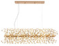 Preview: Globo LED Kronleuchter Katrina 12-flammig G9 LED 12x 3,5W warmweiss Goldfarben klar Metall K9 Kristalle 150x90cm