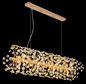 Preview: Globo LED Kronleuchter Katrina 12-flammig G9 LED 12x 3,5W warmweiss Goldfarben klar Metall K9 Kristalle 150x90cm