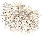 Preview: Globo Deckenleuchte Queena 7-flammig E14 Silberfarben matt rauchfarben Metall Glaskristalle 85x50cm