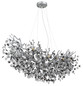 Preview: Globo Kronleuchter Queena 10-flammig E14 Silberfarben matt rauchfarben Metall Glaskristalle 120x100cm