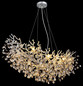 Preview: Globo Kronleuchter Queena 10-flammig E14 Silberfarben matt rauchfarben Metall Glaskristalle 120x100cm